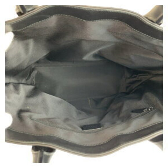 GUCCI black GG canvas leather tote bag shoulder - Picture 9 of 10